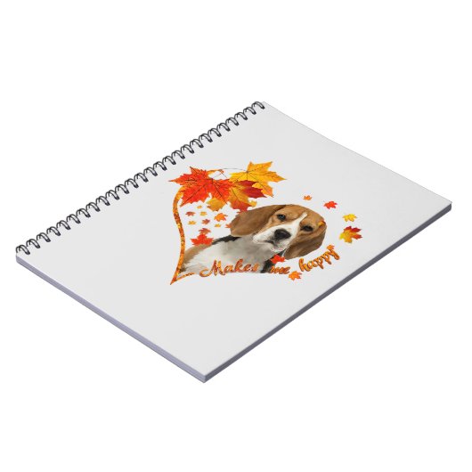 Beagle macht mich glücklich Herbst Blätter Notizblock (Linke Seite)