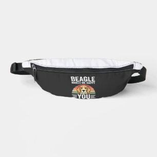 Beagle Macht Mich Glücklich Hunde Liebhaber Bauchtasche