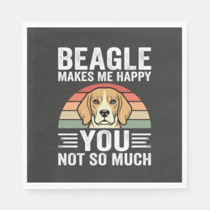 Beagle Macht Mich Glücklich Hunde Liebhaber Serviette