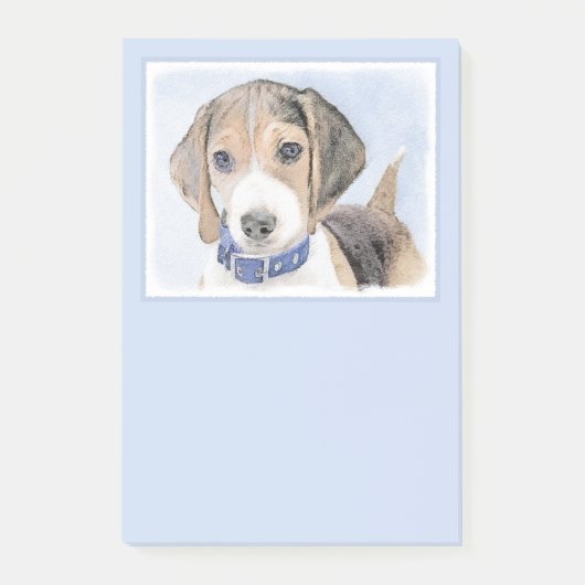 Beagle-Malerei - Niedliche Hundekunst Post-it Klebezettel (Vorderseite)