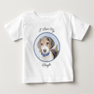 Beagle Malerei - Niedliche Original Hunde Kunst Baby T-shirt