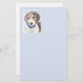 Beagle Malerei - Niedliche Original Hunde Kunst Briefpapier (Vorne/Hinten)