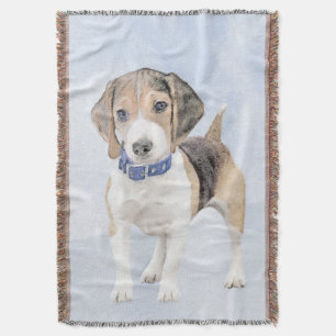 Beagle Malerei - Niedliche Original Hunde Kunst Decke