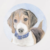 Beagle Malerei - Niedliche Original Hunde Kunst Etiketten (Design 2)