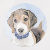 Beagle Malerei - Niedliche Original Hunde Kunst Etiketten (Design 1)