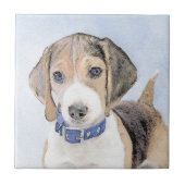 Beagle Malerei - Niedliche Original Hunde Kunst Fliese (Vorderseite)