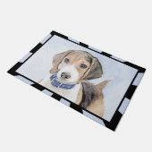 Beagle Malerei - Niedliche Original Hunde Kunst Fußmatte (Schrägansicht)