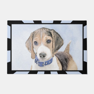 Beagle Malerei - Niedliche Original Hunde Kunst Fußmatte