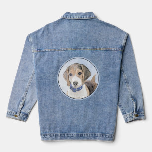 Beagle Malerei - Niedliche Original Hunde Kunst Jeansjacke