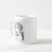 Beagle Malerei - Niedliche Original Hunde Kunst Kaffeetasse (Vorderseite Links)