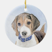 Beagle Malerei - Niedliche Original Hunde Kunst Keramik Ornament (Hinten)