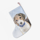 Beagle Malerei - Niedliche Original Hunde Kunst Kleiner Weihnachtsstrumpf (Rückseite (Hängend))