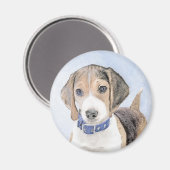 Beagle Malerei - Niedliche Original Hunde Kunst Magnet (Vorderseite/Rückseite)