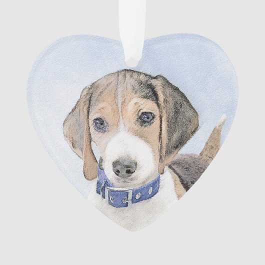 Beagle Malerei - Niedliche Original Hunde Kunst Ornament (Vorderseite)