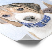 Beagle Malerei - Niedliche Original Hunde Kunst Poster (Ecke)