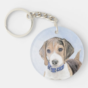 Beagle Malerei - Niedliche Original Hunde Kunst Schlüsselanhänger