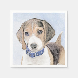 Beagle Malerei - Niedliche Original Hunde Kunst Serviette