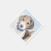 Beagle Malerei - Niedliche Original Hunde Kunst Serviette (Ecke)