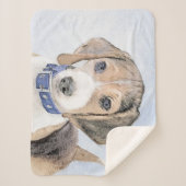 Beagle Malerei - Niedliche Original Hunde Kunst Sherpadecke (Vorderseite)