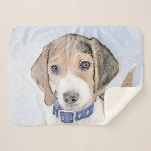 Beagle Malerei - Niedliche Original Hunde Kunst Sherpadecke