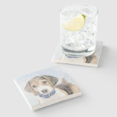Beagle Malerei - Niedliche Original Hunde Kunst Steinuntersetzer (Seitenansicht)