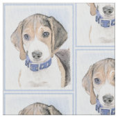 Beagle Malerei - Niedliche Original Hunde Kunst Stoff (Nahaufnahme)