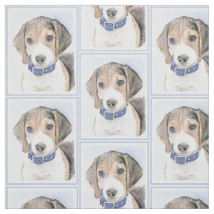 Beagle Malerei - Niedliche Original Hunde Kunst Stoff