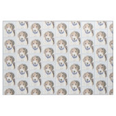 Beagle Malerei - Niedliche Original Hunde Kunst Stoff (Fat Quarter (45,7 x 55,9 cm))