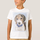 Beagle Malerei - Niedliche Original Hunde Kunst T-Shirt (Vorderseite)