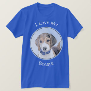 Beagle Malerei - Niedliche Original Hunde Kunst T-Shirt