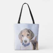 Beagle Malerei - Niedliche Original Hunde Kunst Tasche (Rückseite)