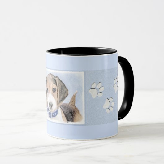 Beagle Malerei - Niedliche Original Hunde Kunst Tasse (VorderseiteRechts)