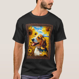 Beagle Malerei Sonnenblumen Blume Mama Frauen Blum T-Shirt