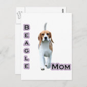 BEAGLE MAMA 4 POSTKARTE (Vorne/Hinten)