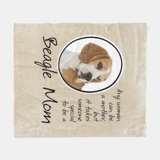 Beagle Mama Fleecedecke (Vorderseite (Horizontal))
