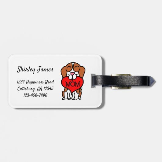 Beagle Mama Hand gezogen Gepäckanhänger (Rückseite horizontal)