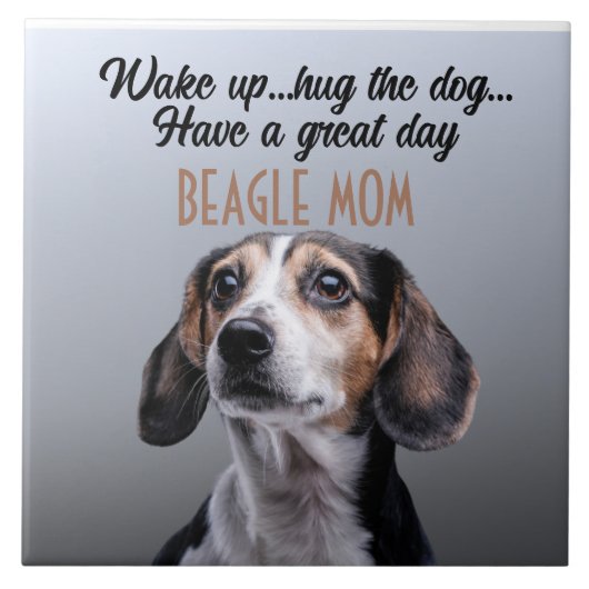 Beagle Mama Keramik Tile Fliese (Vorderseite)