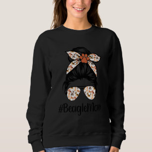Beagle Mama Messy Bun Hair Dog Mama Hausbesitzer M Sweatshirt