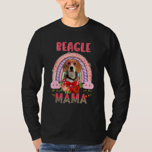 Beagle Mama Niedlich Rainbow Raine Hunde Blume Mut T-Shirt