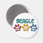 BEAGLE MAMA Paw Print Magnet (Vorderseite/Rückseite)