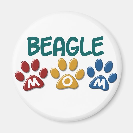 BEAGLE MAMA Paw Print Magnet (Vorne)