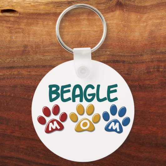 BEAGLE MAMA Paw Print Schlüsselanhänger (Vorderseite)