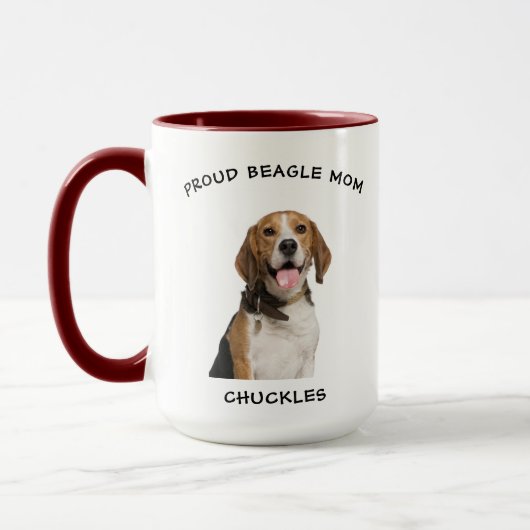 Beagle Mama Personalisiert Hunde Foto Tasse (Links)