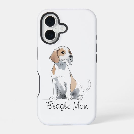 Beagle Mama Premium iPhone 16 Fall Hülle (Rückseite)