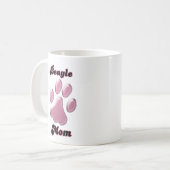 Beagle Mama Rosa Pawprint Kaffeetasse (Vorderseite Links)