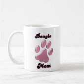 Beagle Mama Rosa Pawprint Kaffeetasse (Links)