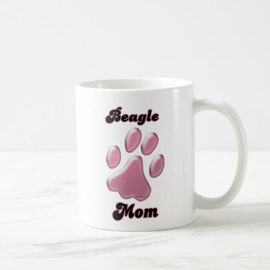 Beagle Mama Rosa Pawprint Kaffeetasse (Rechts)