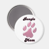 Beagle Mama Rosa Pawprint - Magnet (Vorderseite/Rückseite)