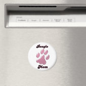 Beagle Mama Rosa Pawprint - Magnet (In Situ (Geschirrspüler))