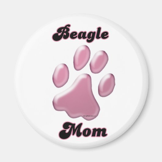 Beagle Mama Rosa Pawprint - Magnet (Vorne)